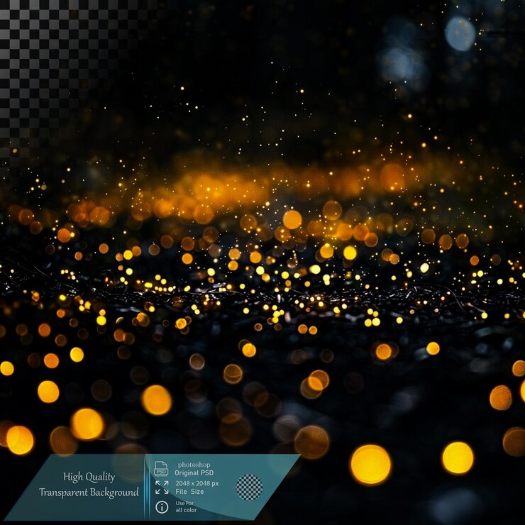 PSD golden glitter lights