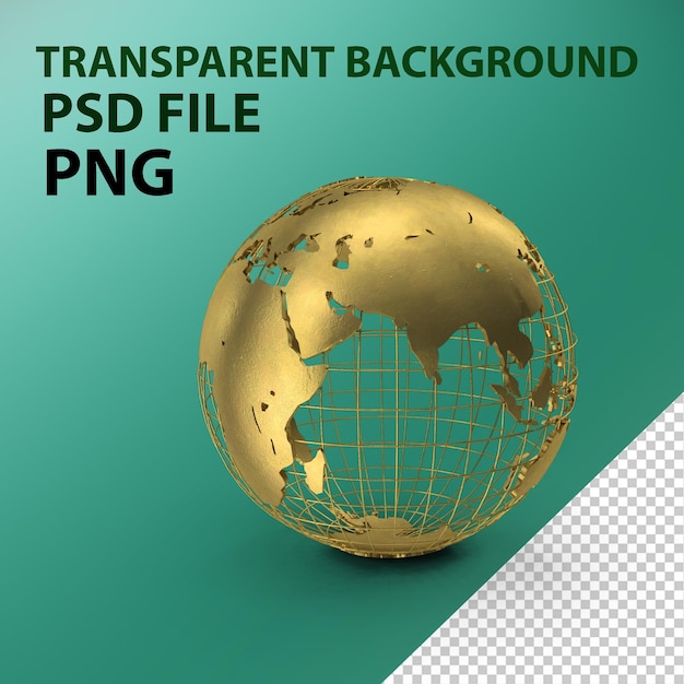 PSD golden globe png