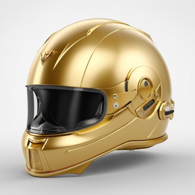 PSD golden helmet psd on a white background