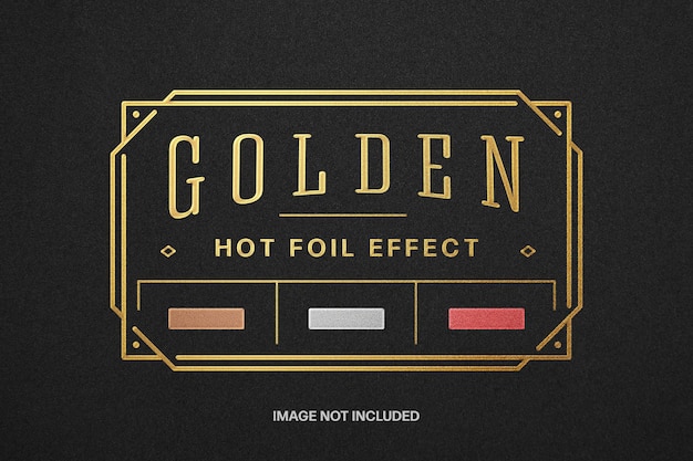 Golden hot foil logo mockup