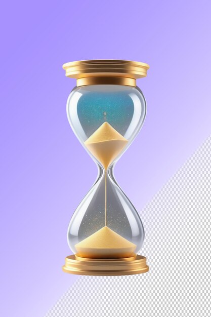 A golden hourglass with a diamond on the bottom