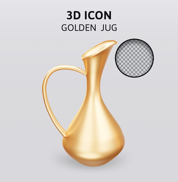 golden jug 3d rendering illustration