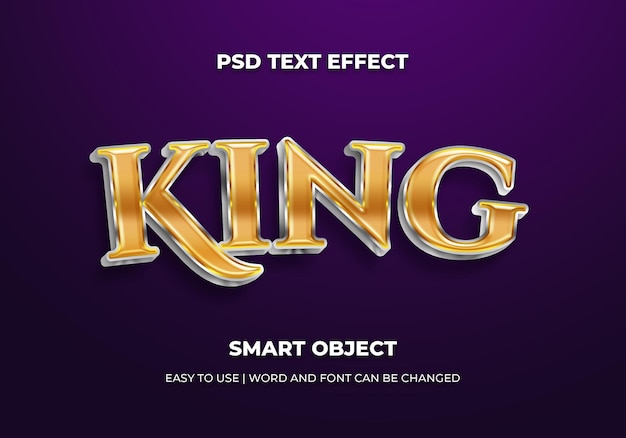 Golden king 3d editable text effect style