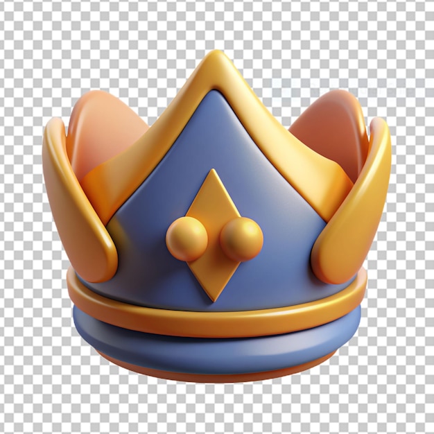 golden king crown with gem icon isolated 3d render