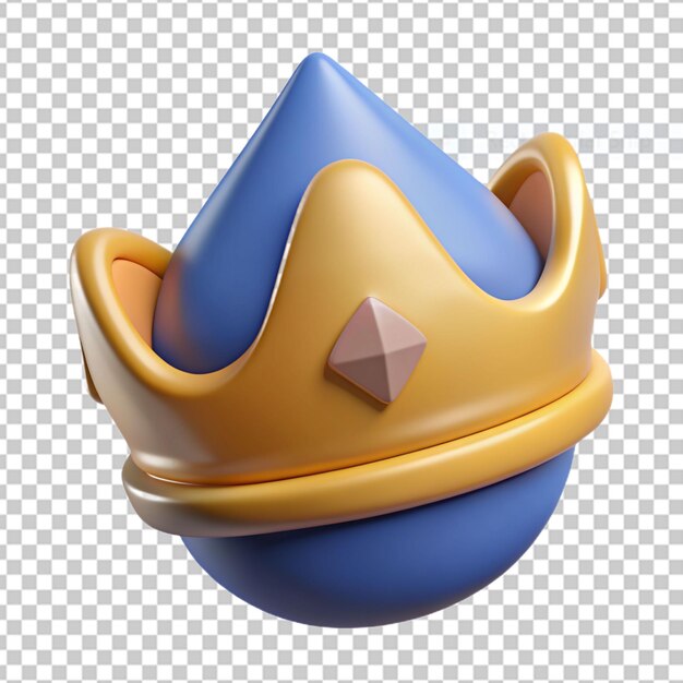 golden king crown with gem icon isolated 3d render