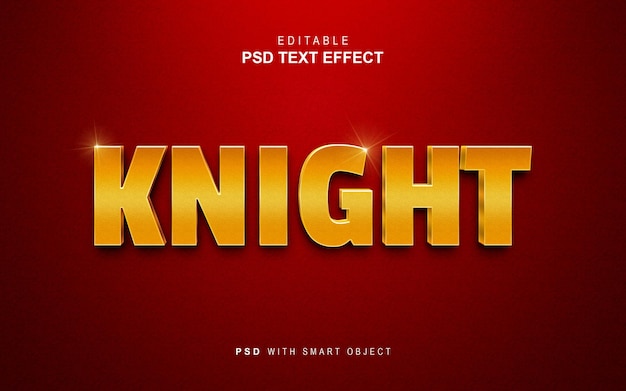 PSD golden knight text effect