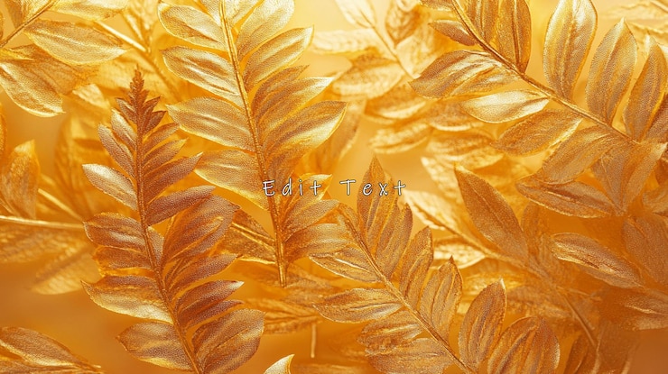 PSD golden leaves background elegant luxury texture