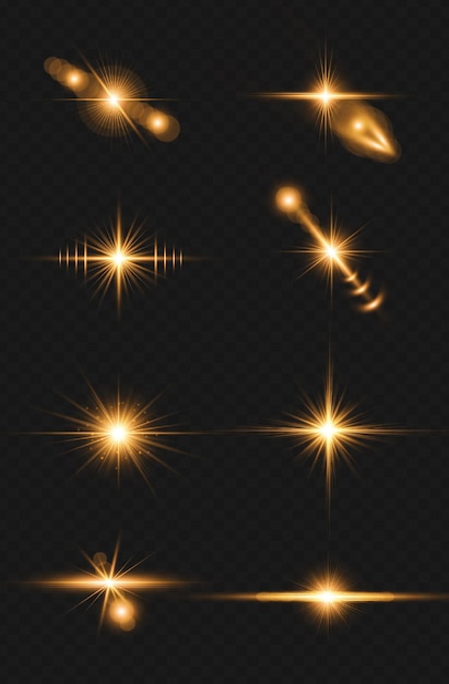 golden lens flare light collection