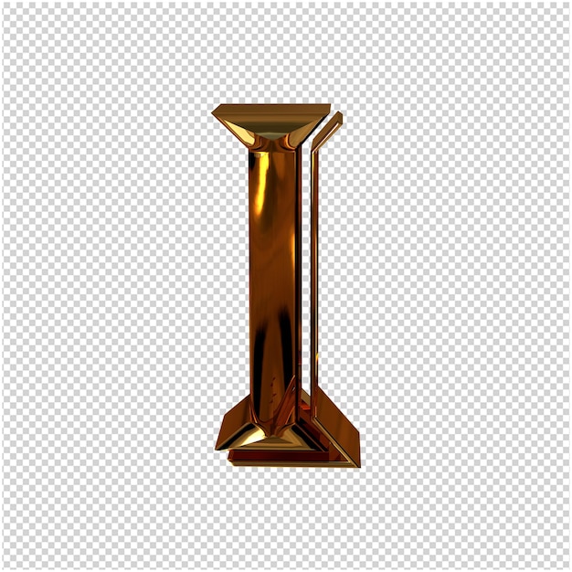 PSD rendering 3d lettera d'oro