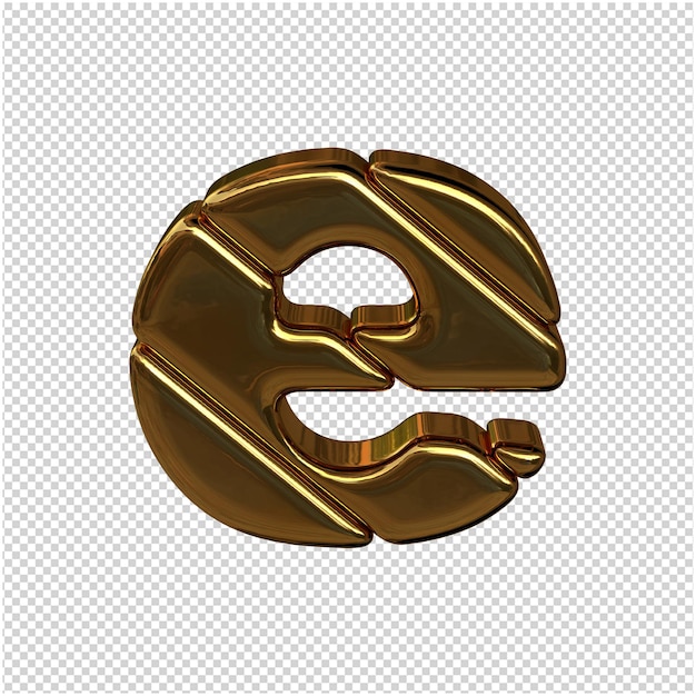 Golden letter 3d rendering