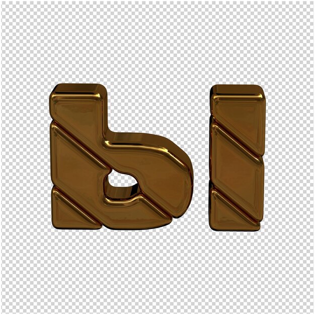 Golden letter of the russian alphabet 3d rendering