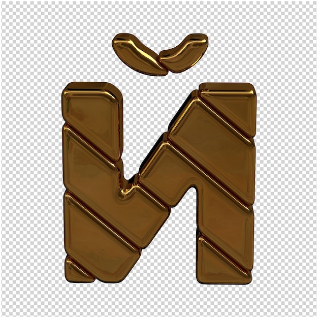 Golden letter of the russian alphabet 3d rendering