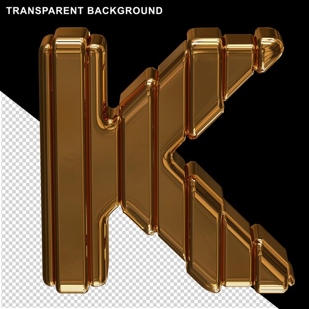 Golden letters with beltscapital letter k