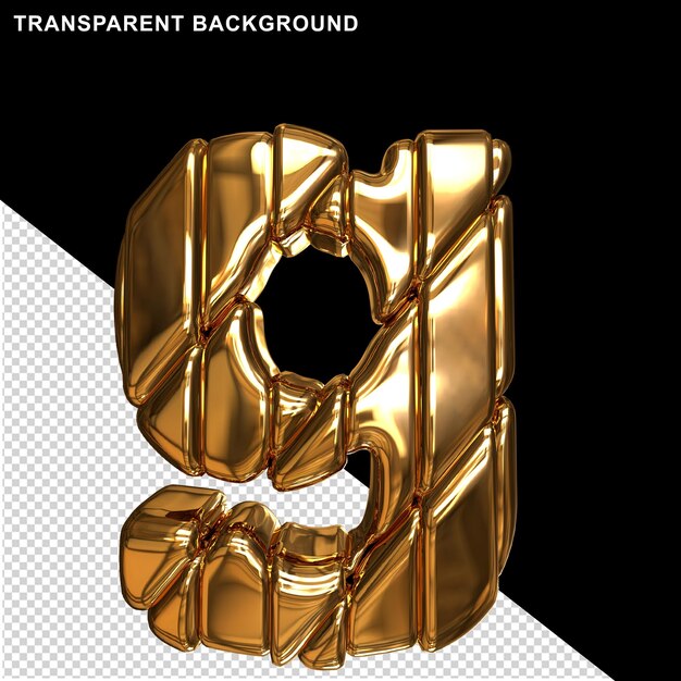 Golden letters with straps letter g