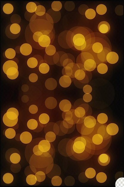 PSD golden light bokeh and abstract glittering on dark background