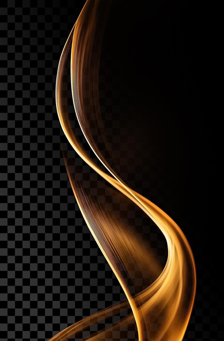 PSD golden light pattern on transparent background