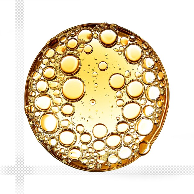 PSD 黄金の液体油バブルの透明な背景