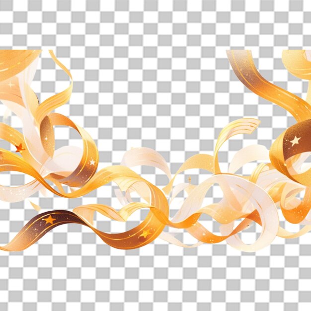 PSD golden liquid ribbon with transparent background