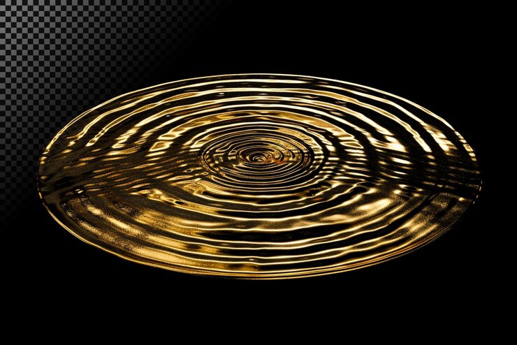 PSD golden liquid ripples