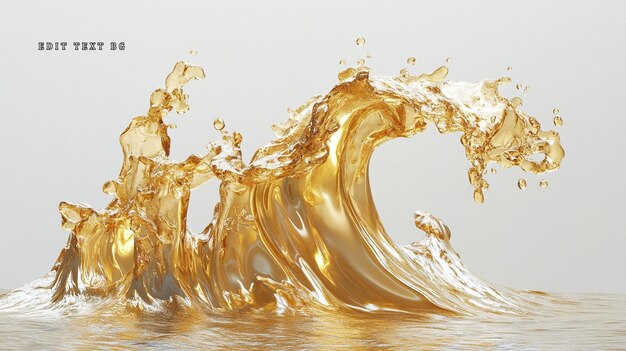 golden liquid wave splashing dynamic movement abstract background