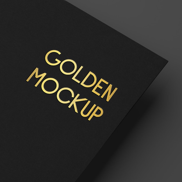 golden logo mockup psd