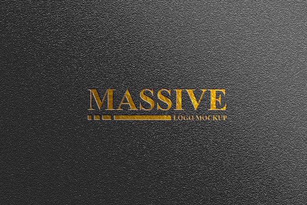 PSD golden logo mockup