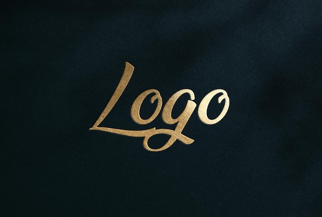 PSD golden logo mockup