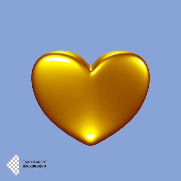 golden love in 3d rendering design.