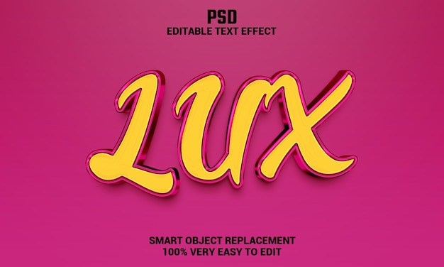 Golden lux 3d bewerkbaar teksteffect met achtergrond premium psd