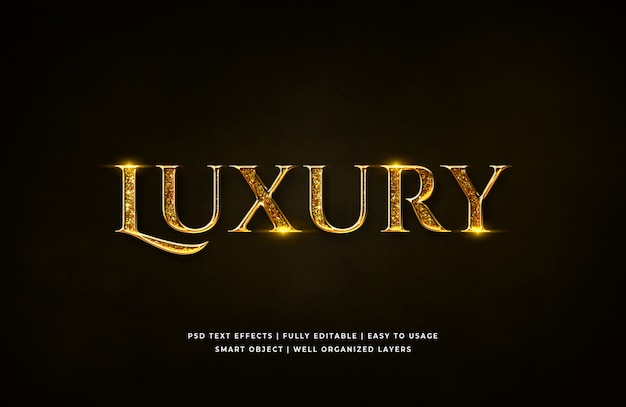 PSD golden luxury 3d text style effect