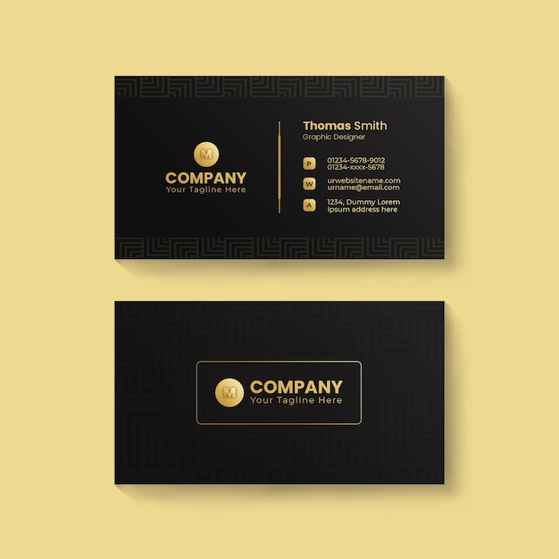 PSD golden luxury business card template