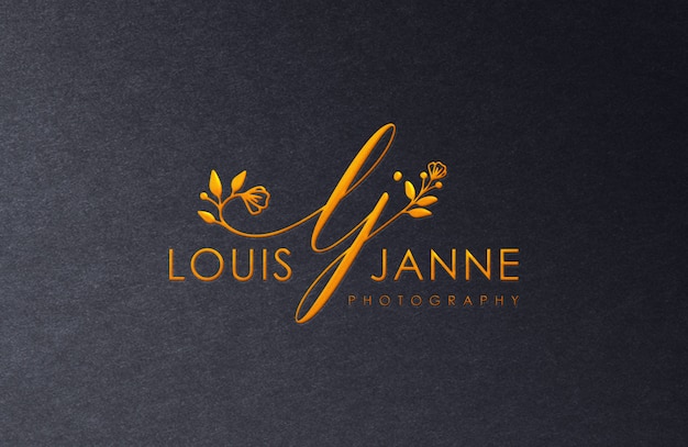 PSD golden luxury logo mockup