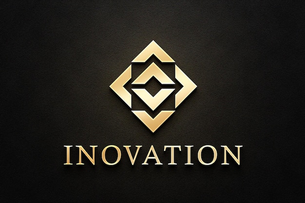 Golden luxury logo mockup