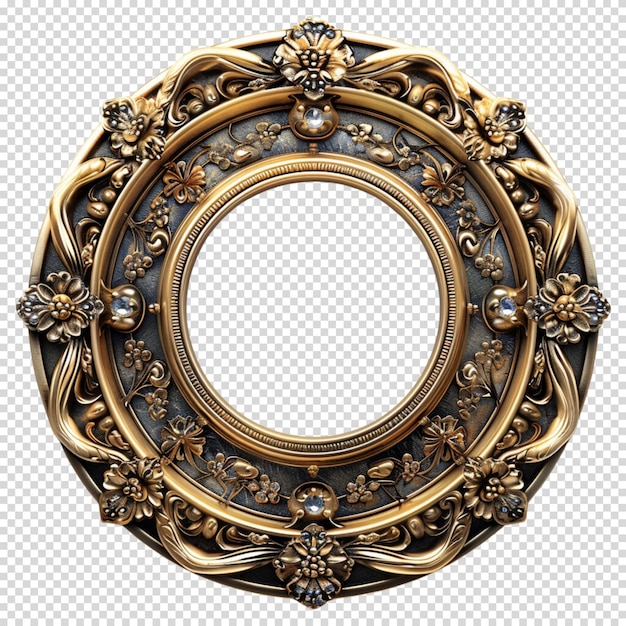 Golden luxury photo frame isolated on background