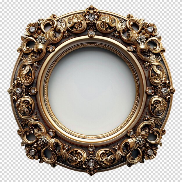 PSD golden luxury photo frame isolated on background