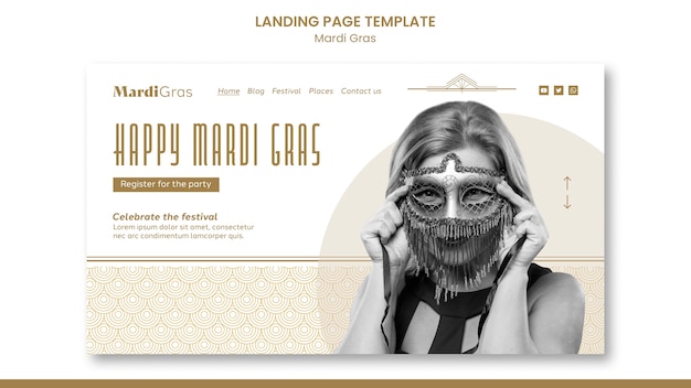 PSD golden mardi gras web template