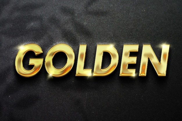 Golden metallic luxury sparkles 3d editable text effect style mock up