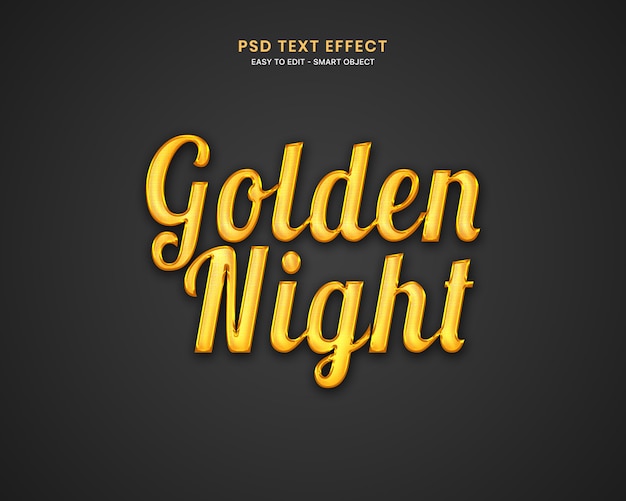 Golden night text effect