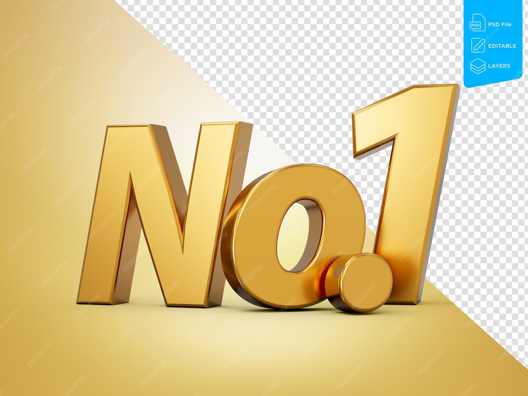 Premium PSD Golden No 1 Number One Text Isolated On Golden Background Premium PSD Golden No 1 Number One Text Isolated On Golden Background