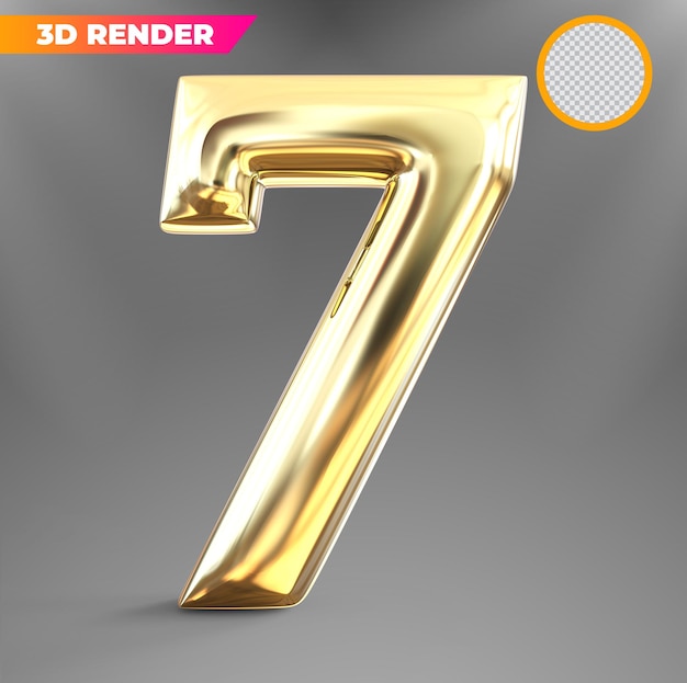 Numero d'oro 7 3d rendering di lusso