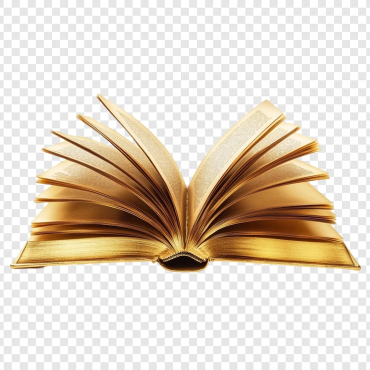 PSD golden open book knowledge wisdom pages