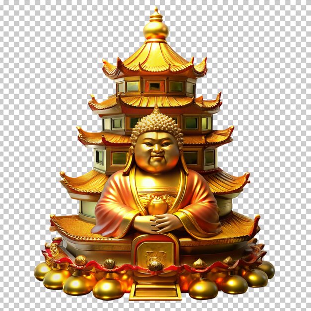 Golden pagoda figurine