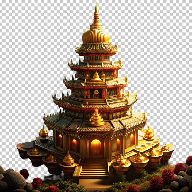 Golden pagoda figurine