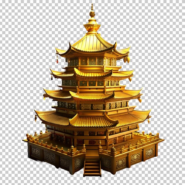 PSD golden pagoda figurine