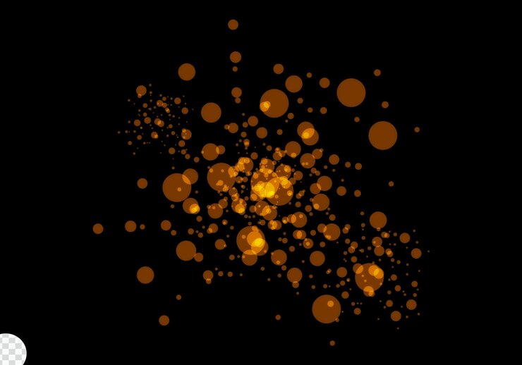 PSD golden particles boken lights