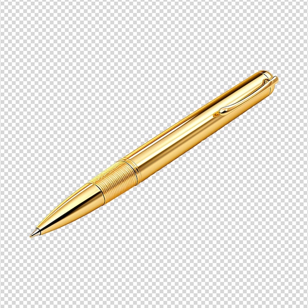 Golden pen isolated on transparent background png