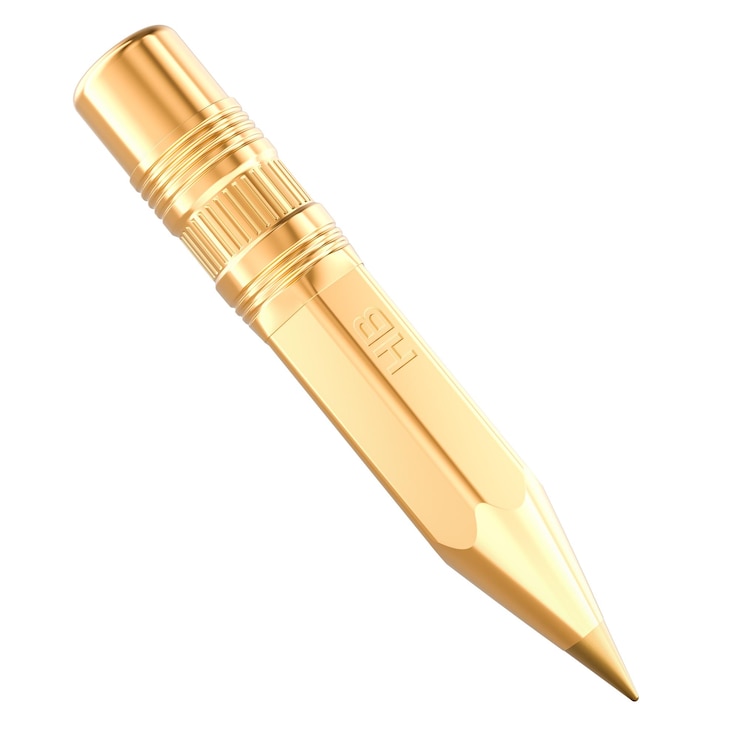 PSD golden pencil best publication or writer concept 3d rendering isolated on transparent background