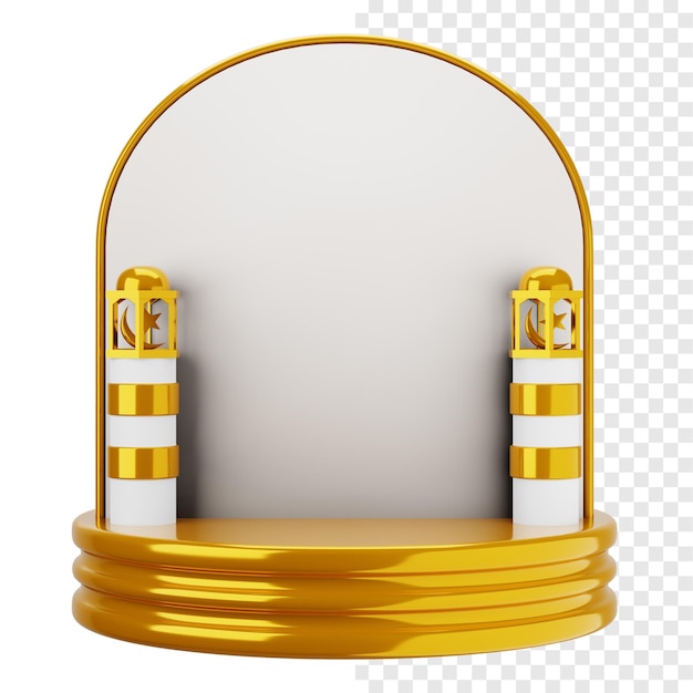 Golden Podium Illustrated in 3D