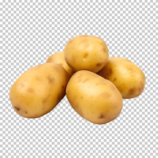 Golden potatoes isolated on transparent background