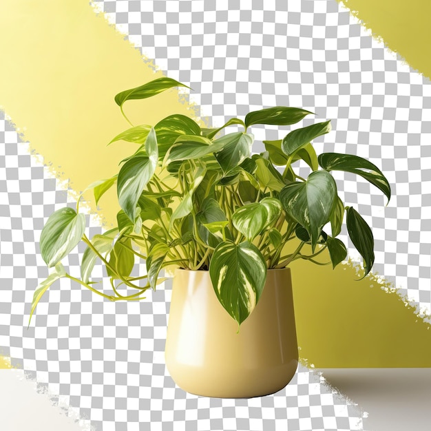 Golden pothos plant epipremnum aureum indoors transparent background